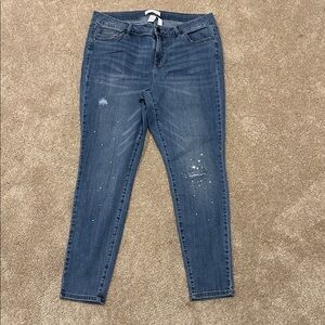 Lane Bryant Crystal embellished destruction skinny jeans